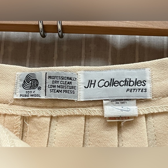 🔆JH Collectibles Cream Pleated wool skirt  size 4P - Picture 3 of 6